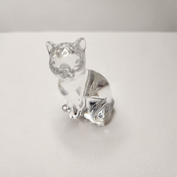 Lenox Clear Full Lead Crystal Cat Collectable Czech Republic Paperweight Feline - Picture 8 of 8